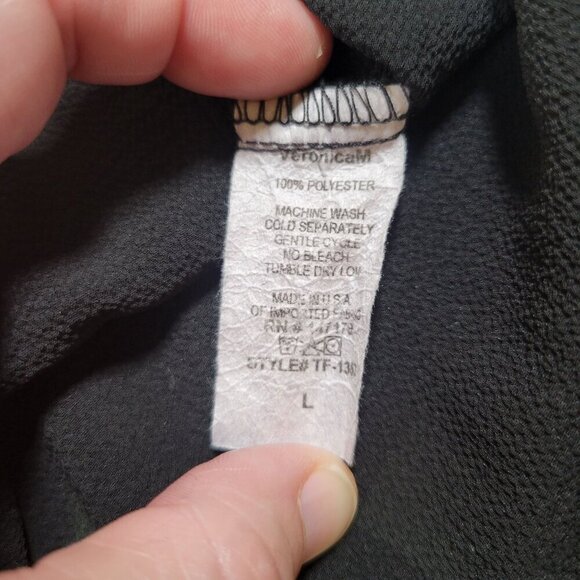 Veronica M. Black Off-Shoulder Blouse With Front Tie Detail 3/4 Sleeves Size M - Picture 3 of 8